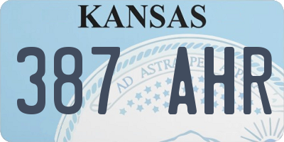 KS license plate 387AHR