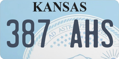 KS license plate 387AHS