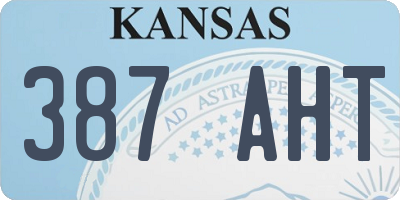 KS license plate 387AHT