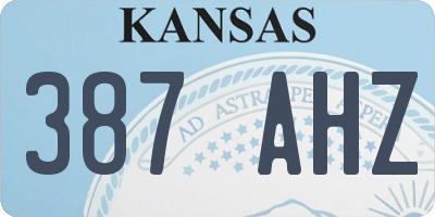 KS license plate 387AHZ