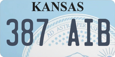 KS license plate 387AIB