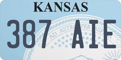 KS license plate 387AIE