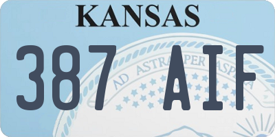 KS license plate 387AIF