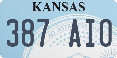 KS license plate 387AIO