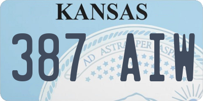 KS license plate 387AIW