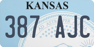 KS license plate 387AJC