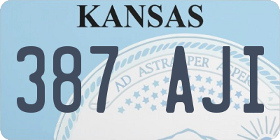 KS license plate 387AJI
