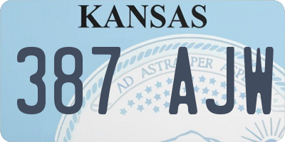 KS license plate 387AJW