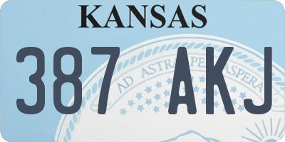 KS license plate 387AKJ