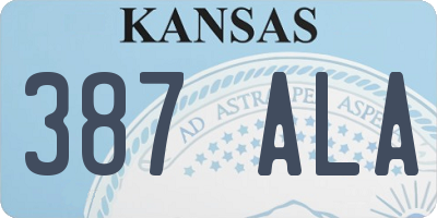 KS license plate 387ALA