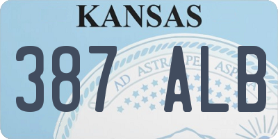 KS license plate 387ALB