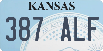 KS license plate 387ALF