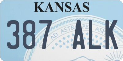 KS license plate 387ALK