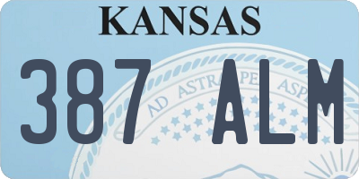 KS license plate 387ALM