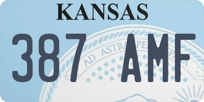 KS license plate 387AMF