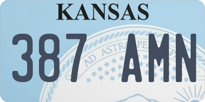 KS license plate 387AMN