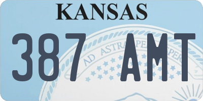 KS license plate 387AMT