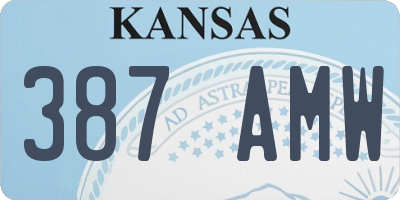 KS license plate 387AMW