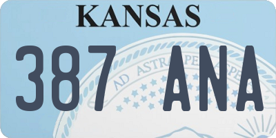 KS license plate 387ANA