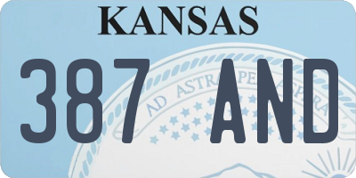 KS license plate 387AND