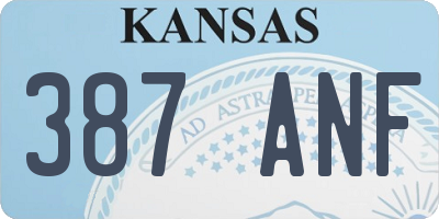KS license plate 387ANF