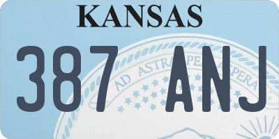 KS license plate 387ANJ