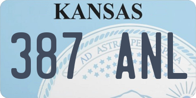 KS license plate 387ANL