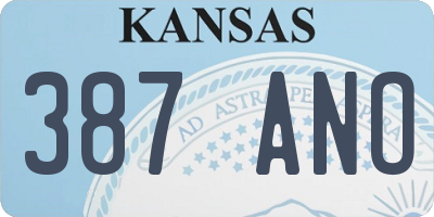 KS license plate 387ANO