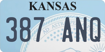 KS license plate 387ANQ