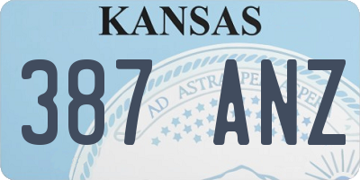KS license plate 387ANZ