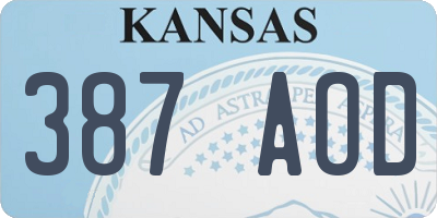 KS license plate 387AOD