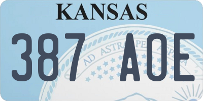 KS license plate 387AOE