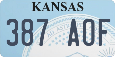 KS license plate 387AOF