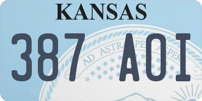 KS license plate 387AOI
