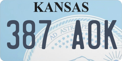 KS license plate 387AOK