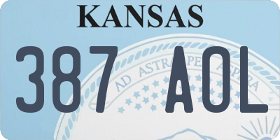 KS license plate 387AOL