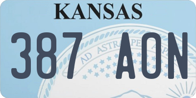 KS license plate 387AON