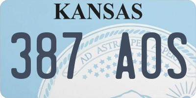 KS license plate 387AOS
