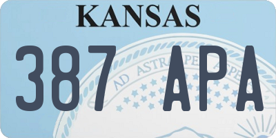 KS license plate 387APA