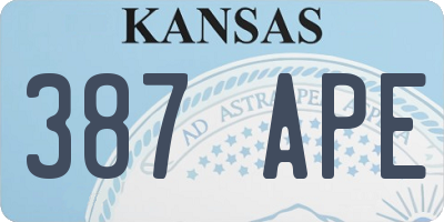 KS license plate 387APE