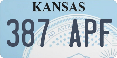 KS license plate 387APF