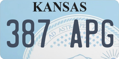 KS license plate 387APG