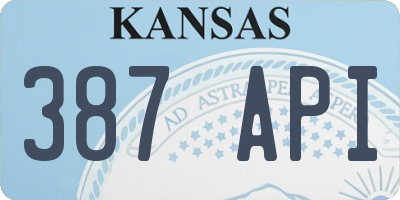 KS license plate 387API