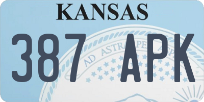 KS license plate 387APK