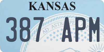 KS license plate 387APM