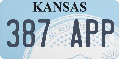 KS license plate 387APP