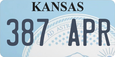 KS license plate 387APR