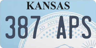 KS license plate 387APS