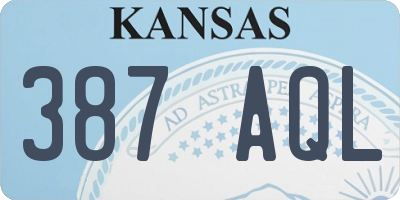 KS license plate 387AQL