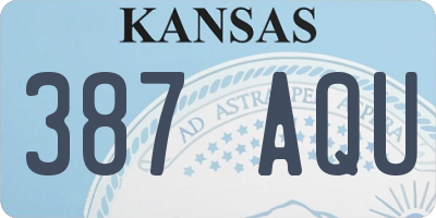KS license plate 387AQU